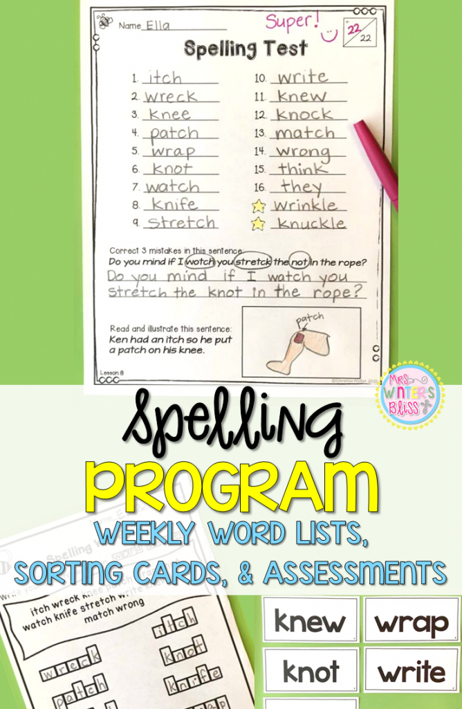 3rd grade spelling words and assessments
