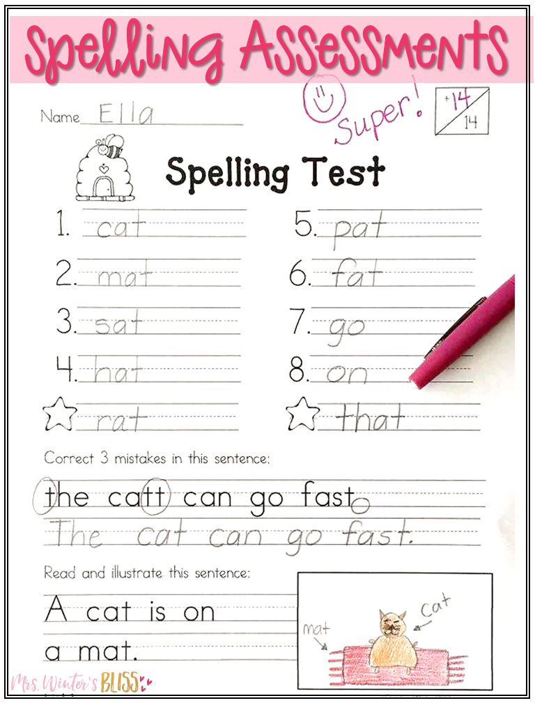 spelling word activities and assessments 