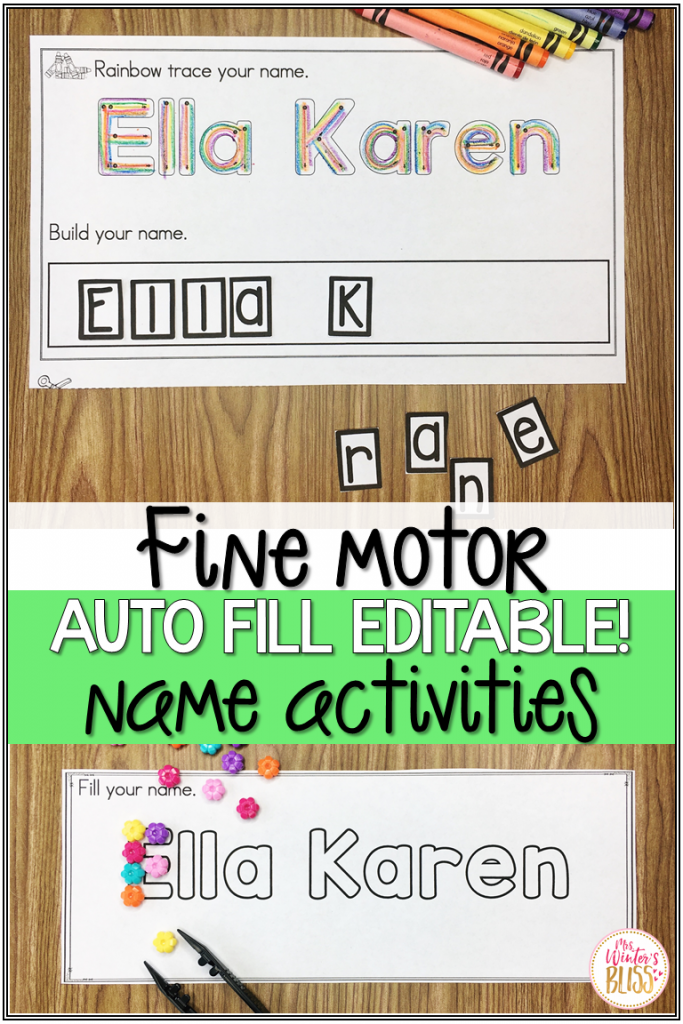 Fine Motor Name Activities
