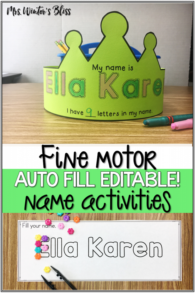 Fine Motor Name Activities