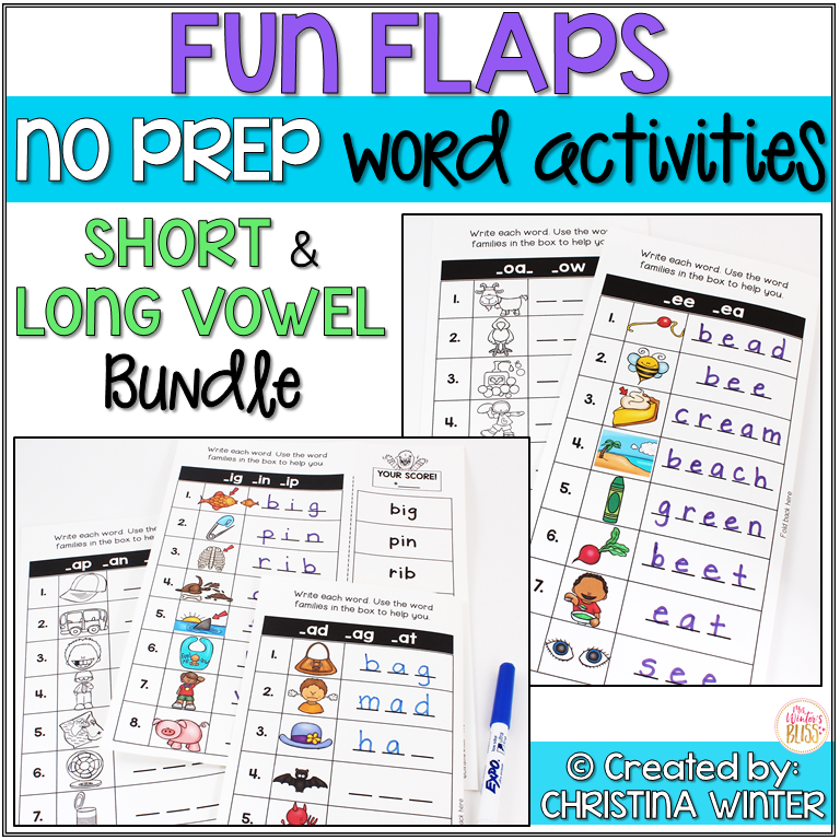 short and long vowel word activities