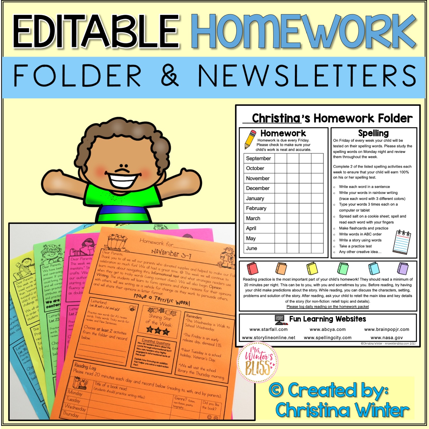 kindergarten homework newsletter