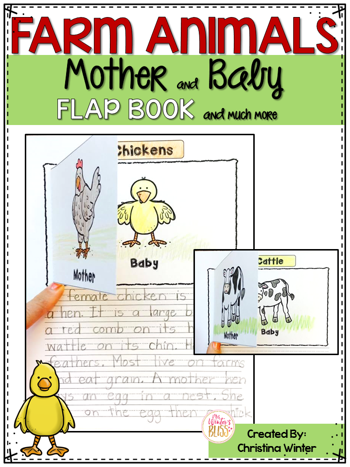 Informational Writing - Farm Animal Mother and Baby - Mrs. Winter's Bliss