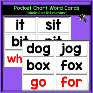 Kindergarten spelling word list activities