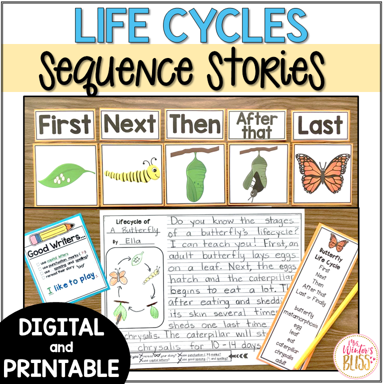 Sequence Writing Prompts - Plant and Animal Life Cycles - Mrs. Winter's  Bliss