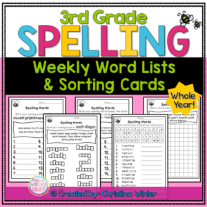 3rd grade spelling word list and spelling activities