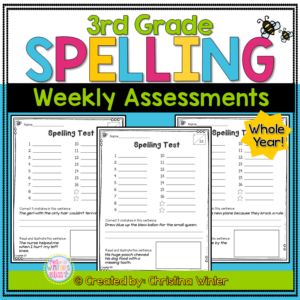 3rd grade spelling word test assessments