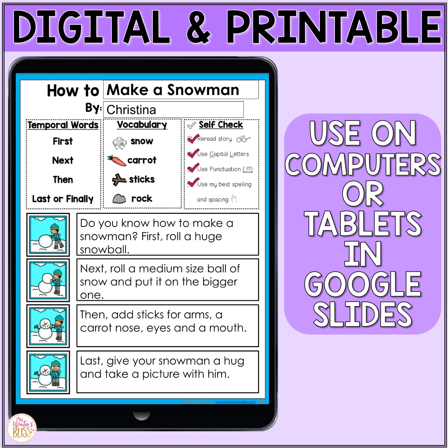 How To Writing Printable And Digital Procedural Writing Mrs Winter S Bliss