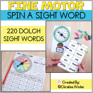 fine motor sight word activities