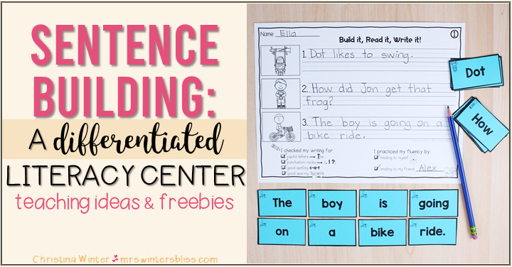 Sentence Building:  A Differentiated Literacy Center