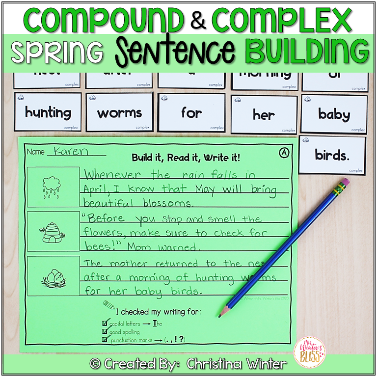 Compound Complex Sentence Building Activities