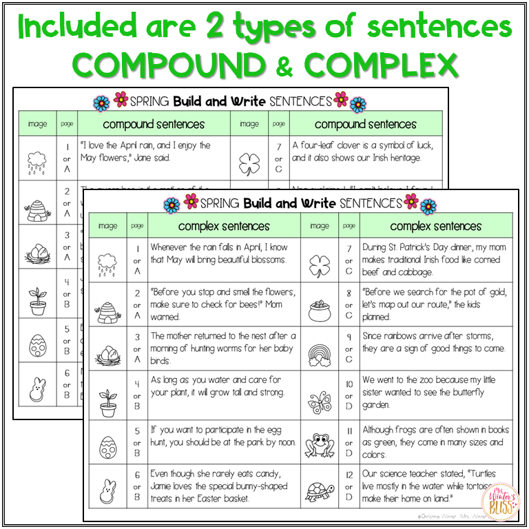 literacy sentences worksheets