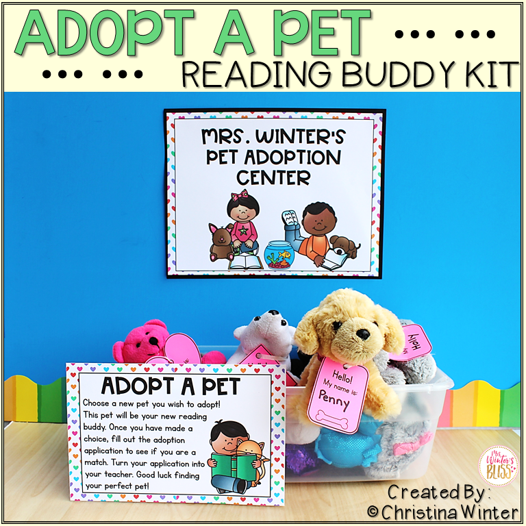 Adopt a Pet Reading Buddy - Home Reading Logs EDITABLE - Mrs. Winter's Bliss