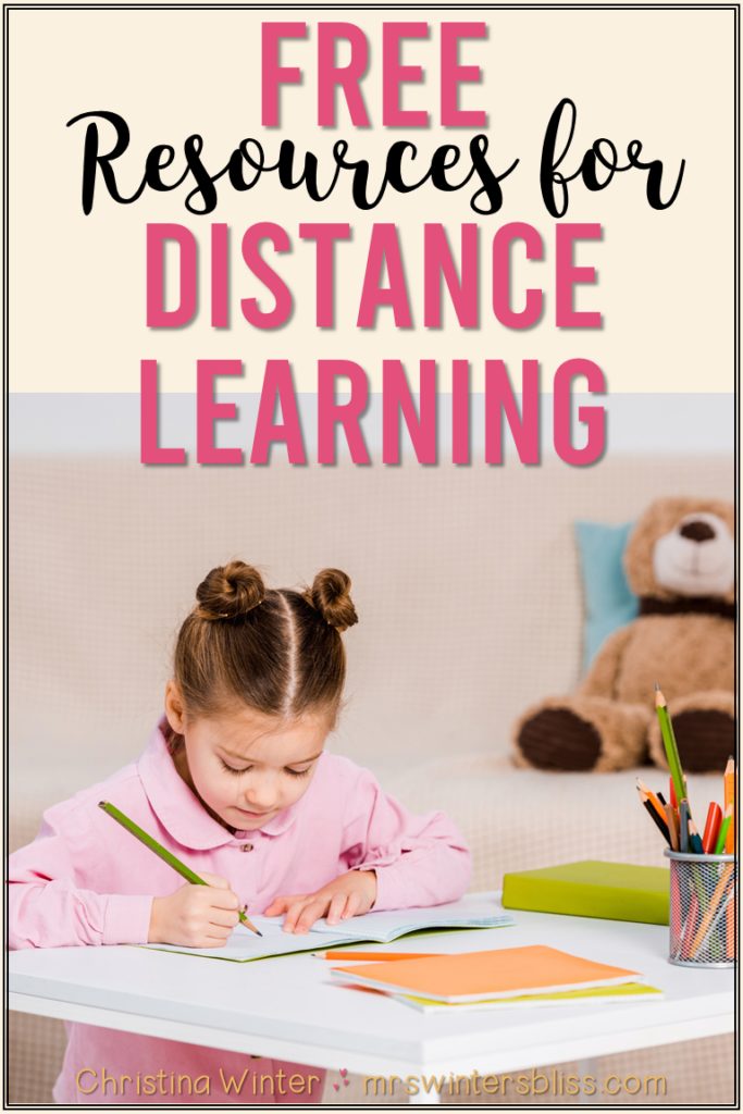 girl distance learning at home