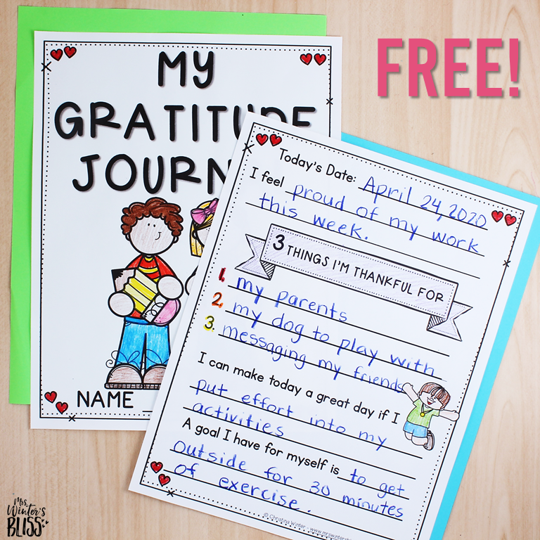 free gratitude journal for kids