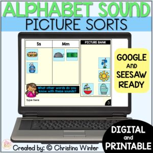 Beginning Sounds Alphabet Sort - Google Slides, Seesaw, & worksheets