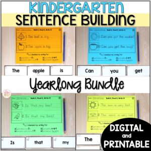 Kindergarten Sentence Building Activities - Printable & Digital Bundle