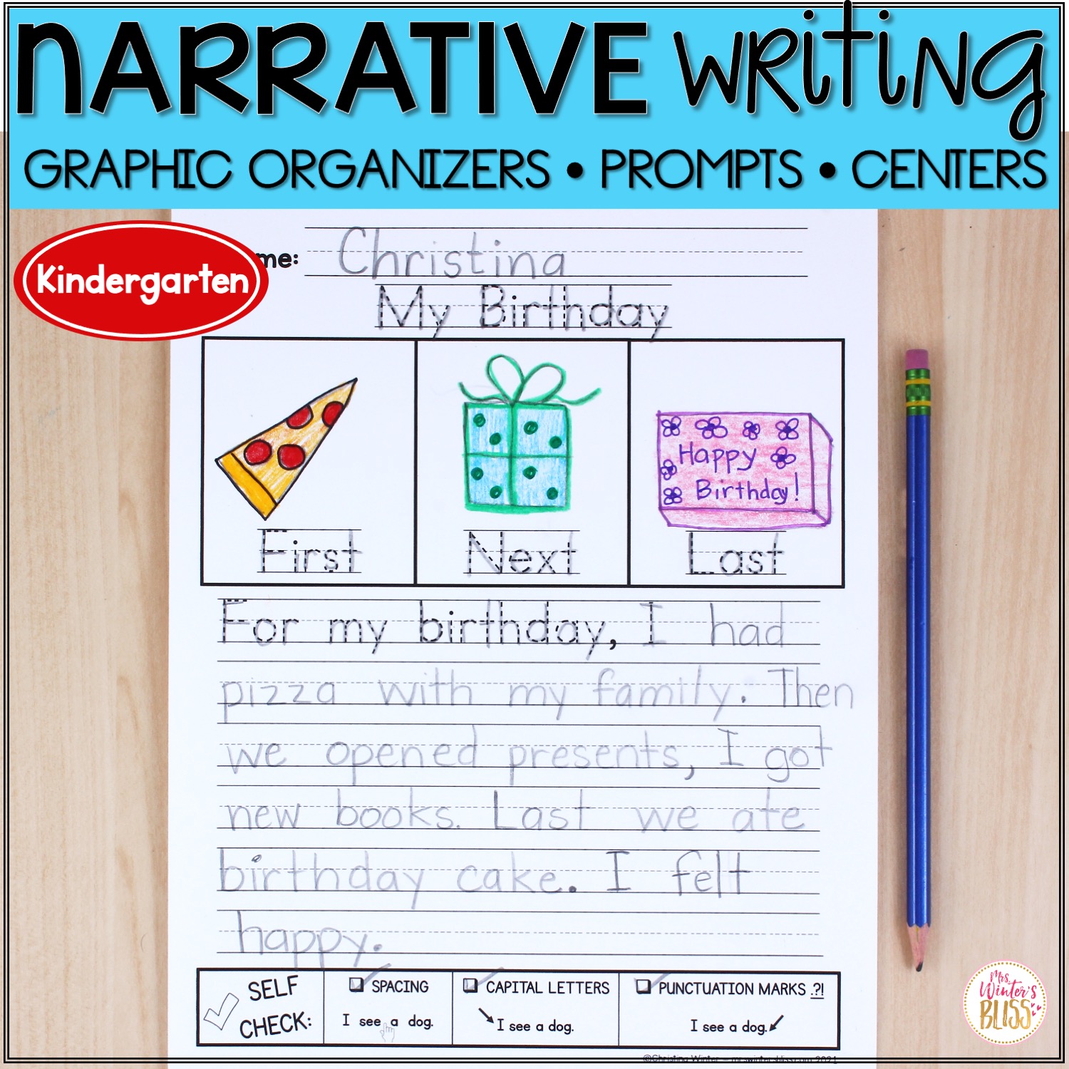 narrative writing examples kindergarten