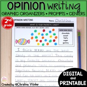 2nd grade Opinion Writing Graphic Organizers & Centers - Printable & Digital