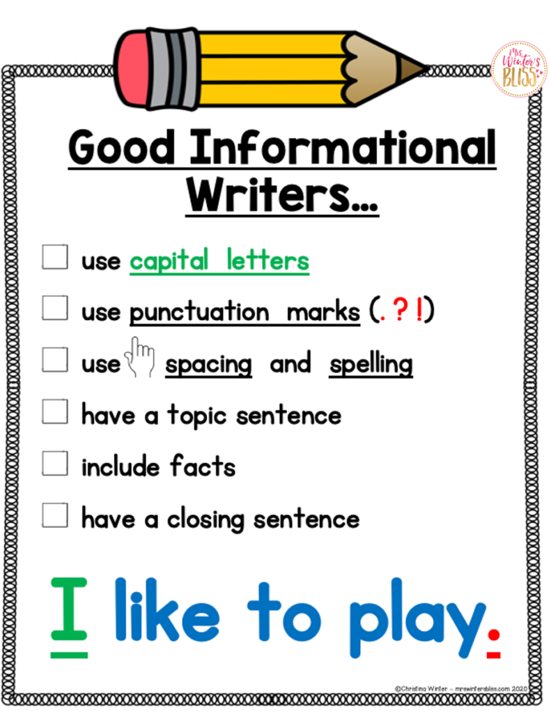 informational writing rubric 2nd grade