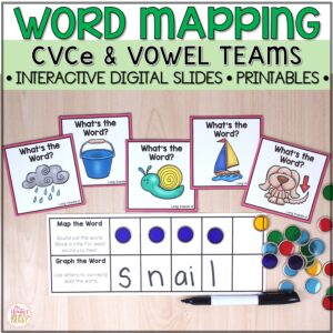 Word Mapping - Connecting Phonemes to Graphemes - CVCe & Vowel Team Activities