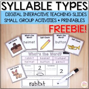 FREE Syllable Types and Syllable Division - Digital & Printable Activities
