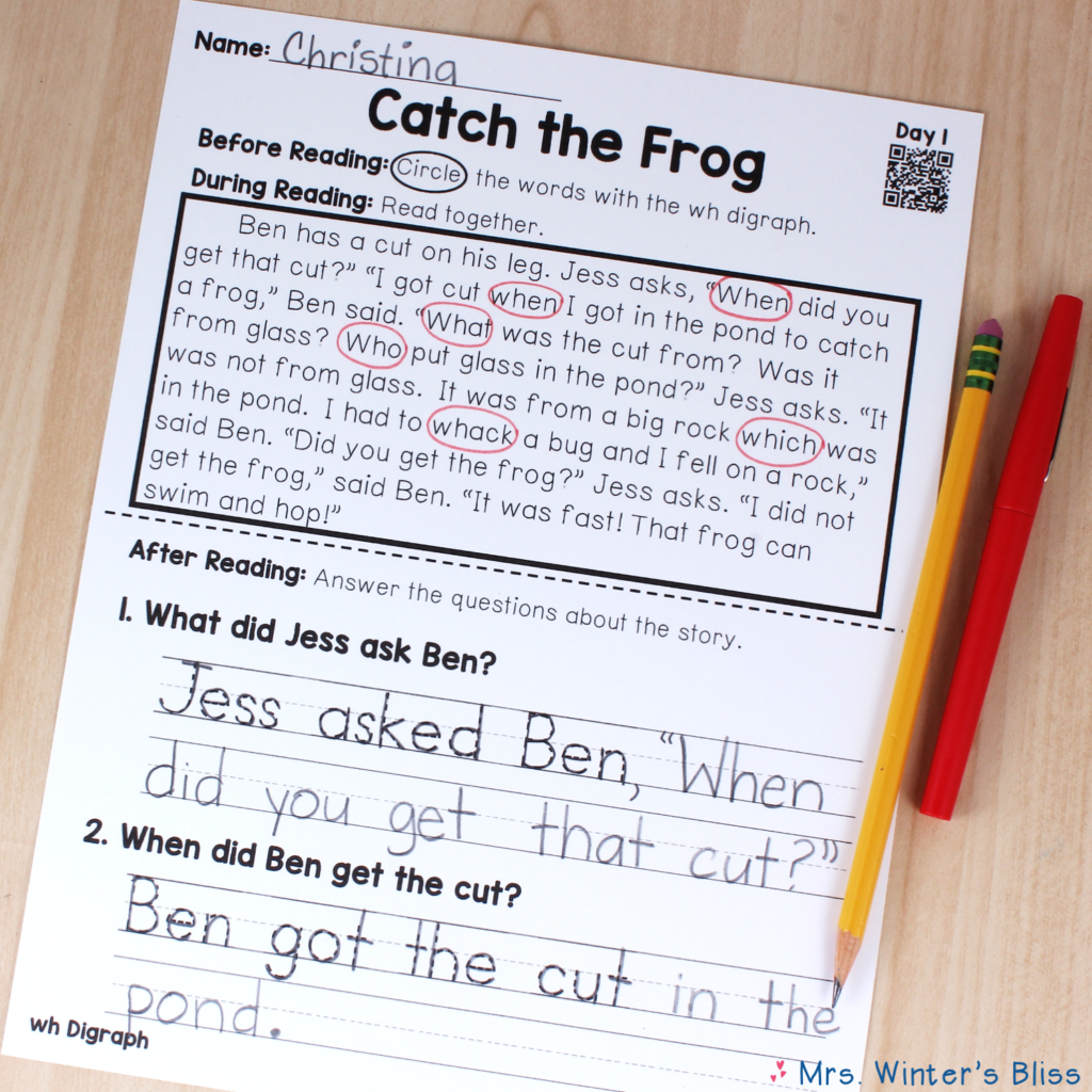 Each student printable includes comprehension questions. 
