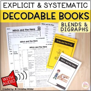 Decodable Books with Comprehension Questions - Blends & Digraphs