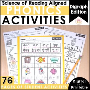 Phonics Activities Digraphs - Printable & Digital - Science of Reading