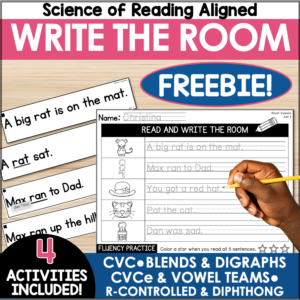 FREE Write the Room Decodable Sentences