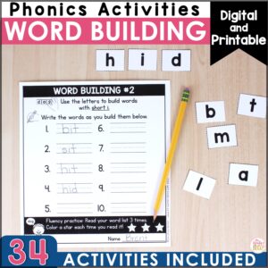 Phonics Word Building - Printables + premade Seesaw & Google