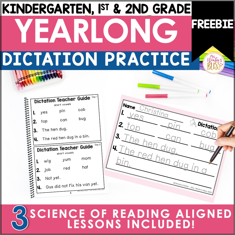 FREE K-2nd Grade Dictation Activities