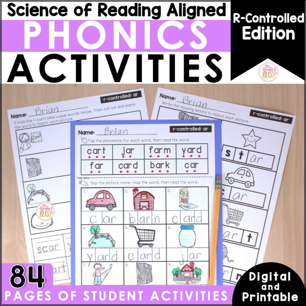 R-controlled phonics activities. 