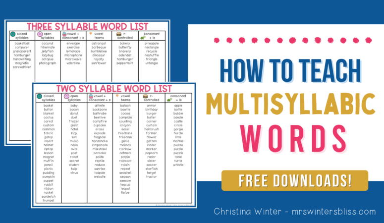 How To Teach Multisyllabic Words